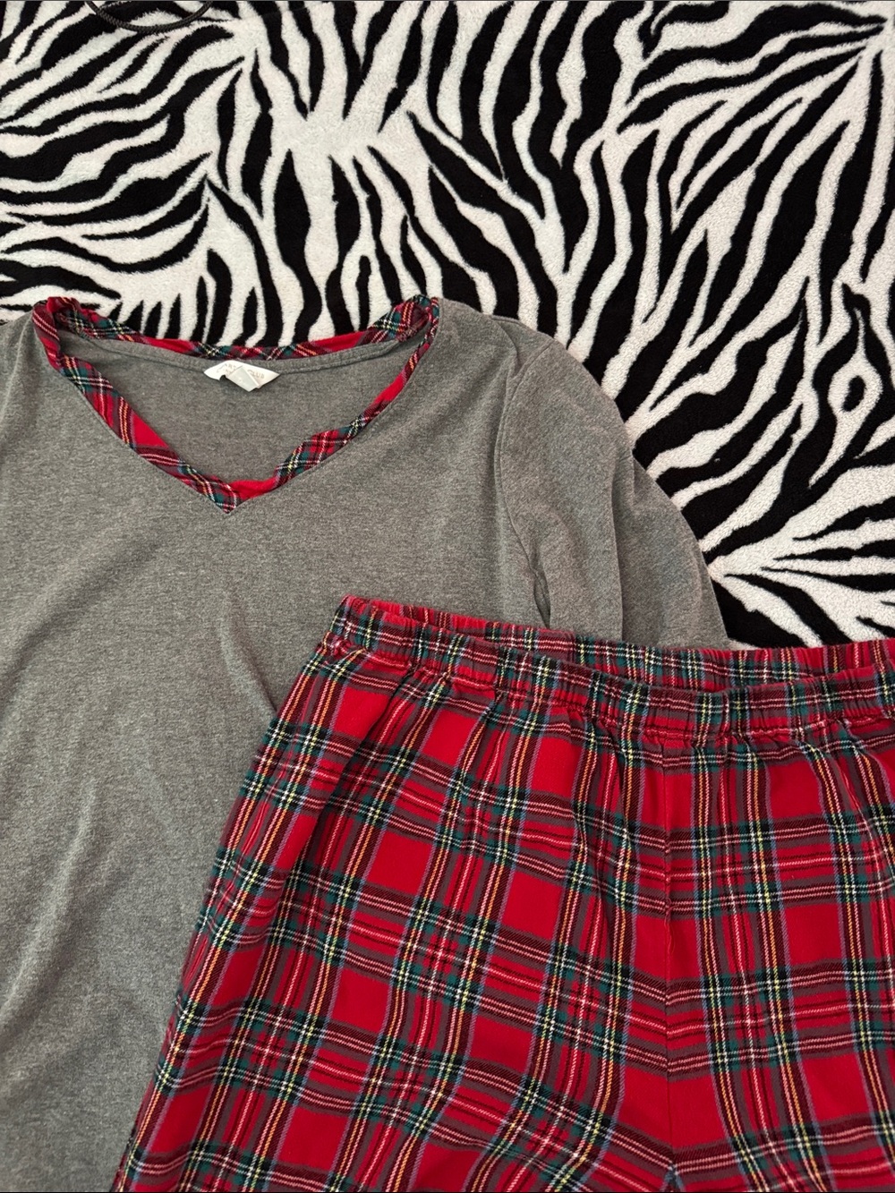 Charter Club Red & Green Plaid Pajama Set